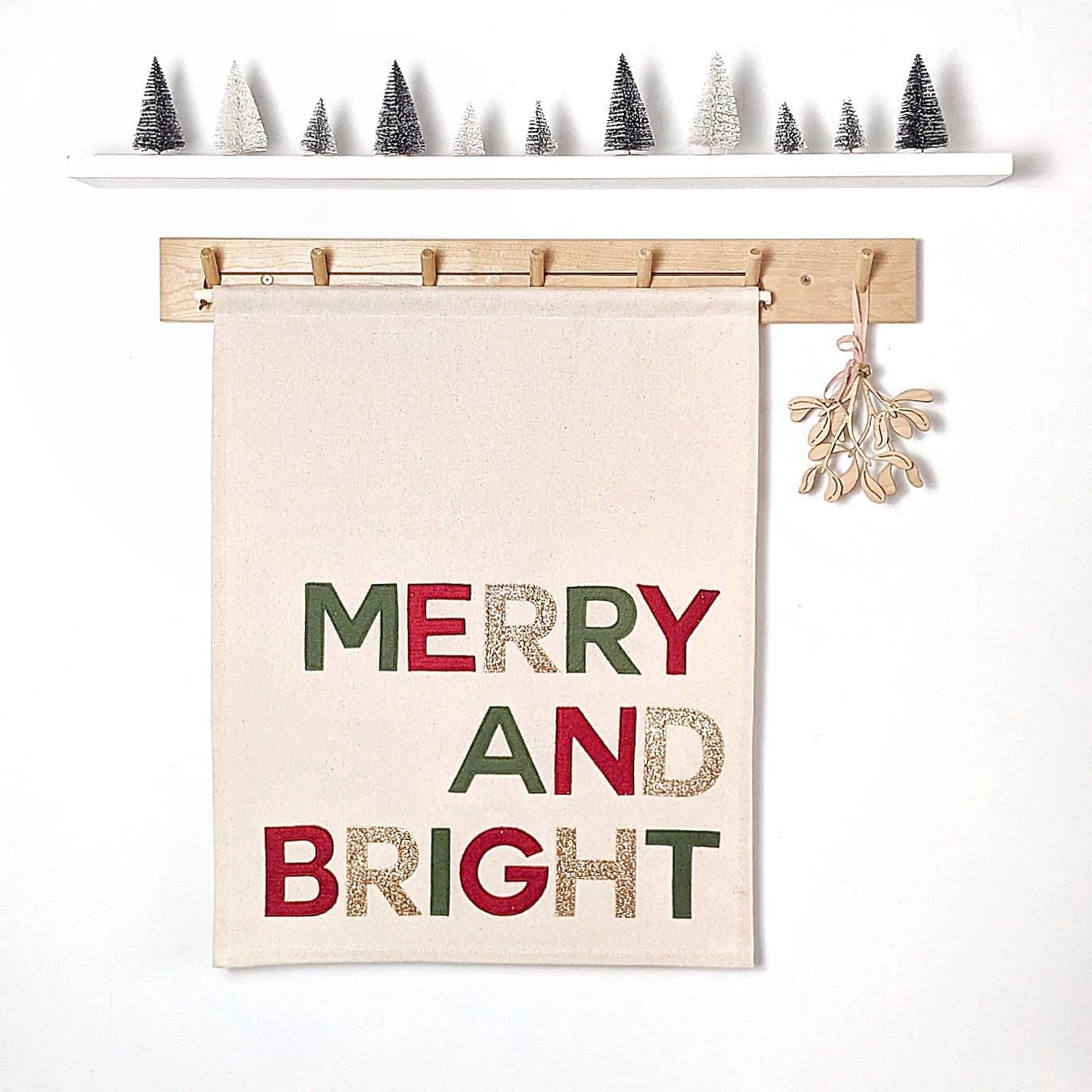 "Merry and Bright" Christmas Banner
