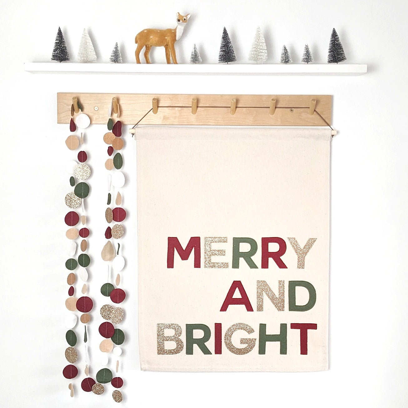 "Merry and Bright" Christmas Banner