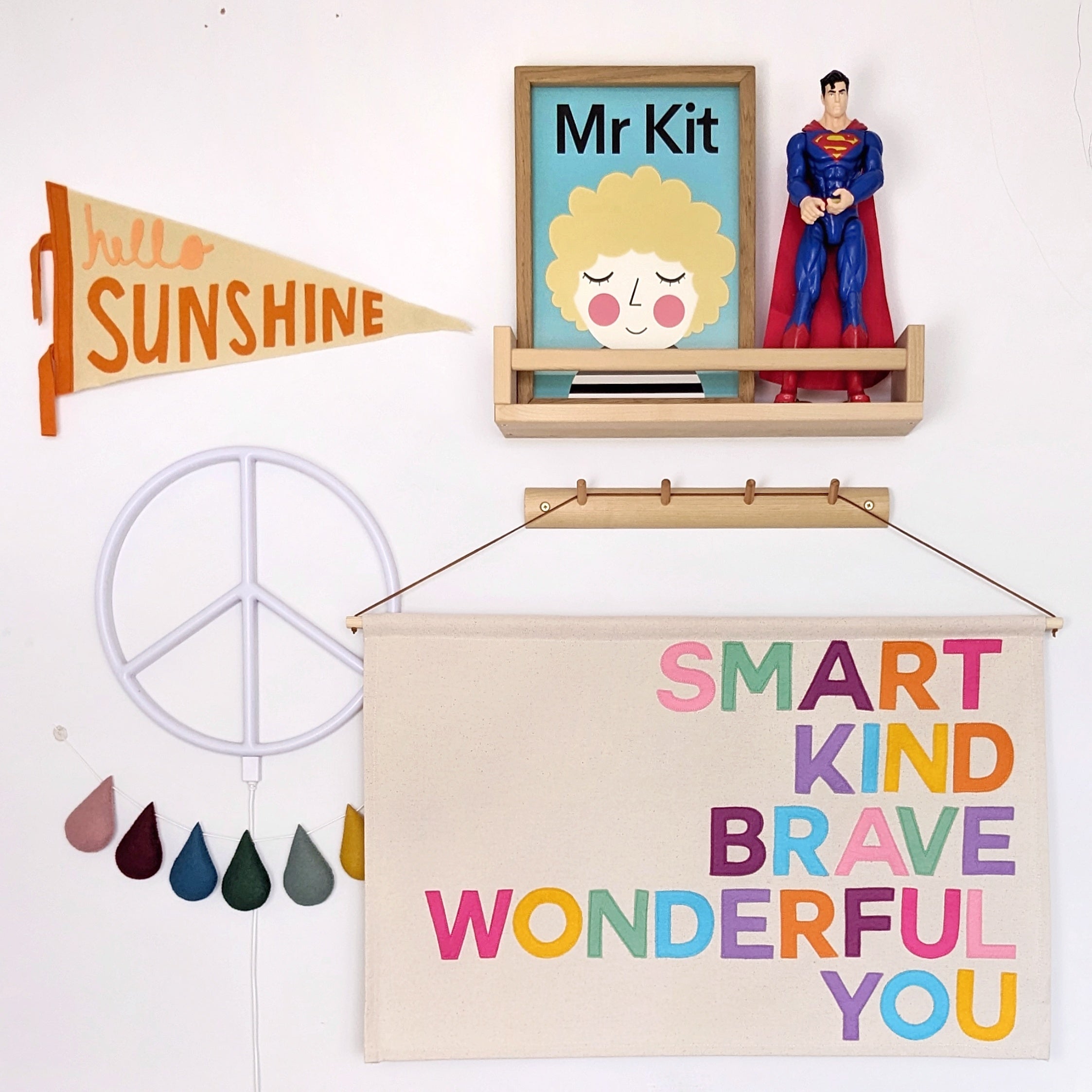 Smart Kind Brave Wonderful You wall hanging – Happy Sunday Studio