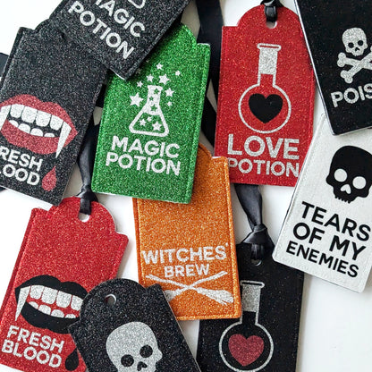 Halloween drink labels and tags